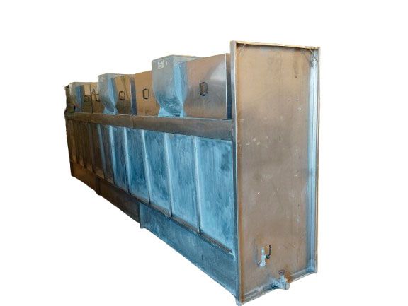 Aspirador de polvo con cortina de velo de agua