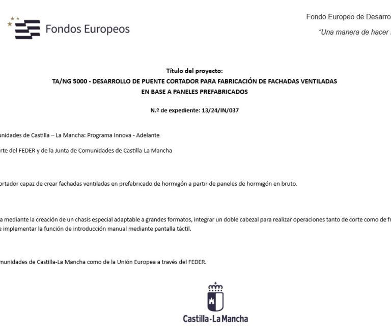 Desarrollo de Puente Cortador para Fachadas Ventiladas: Proyecto Cofinanciado por Fondos Europeos
